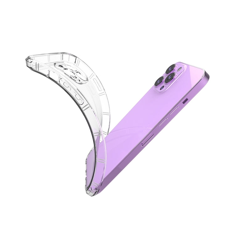 For iPhone 15 Pro Max Straight Side Dual Bone Anti-fall TPU Phone Case(Transparent)