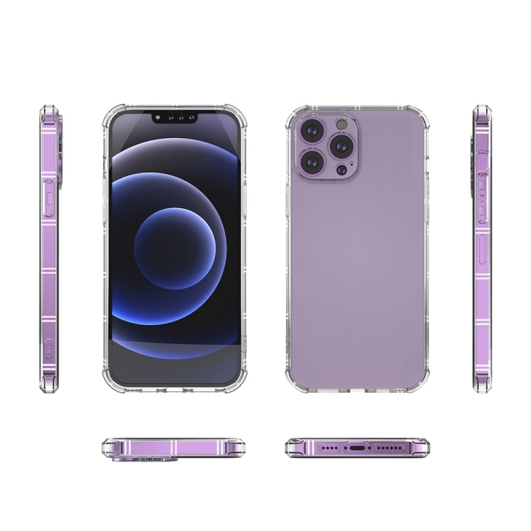 For iPhone 15 Pro Max Straight Side Dual Bone Anti-fall TPU Phone Case(Transparent)