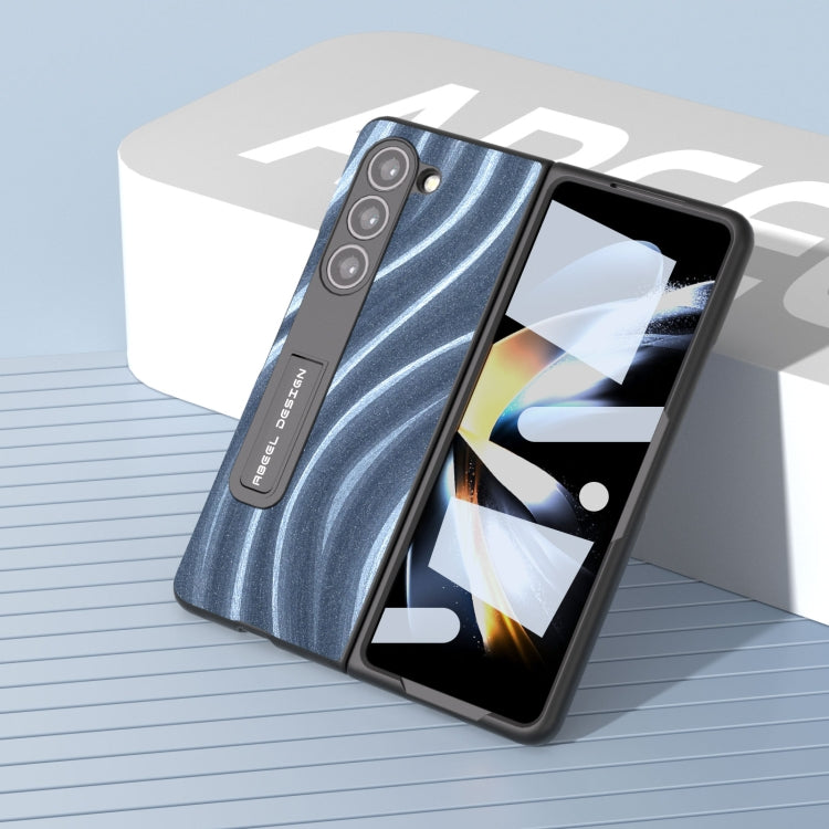 For Samsung Galaxy Z Fold5 ABEEL Integrated Galactic Pattern Protective Phone Case with Holder(Blue)