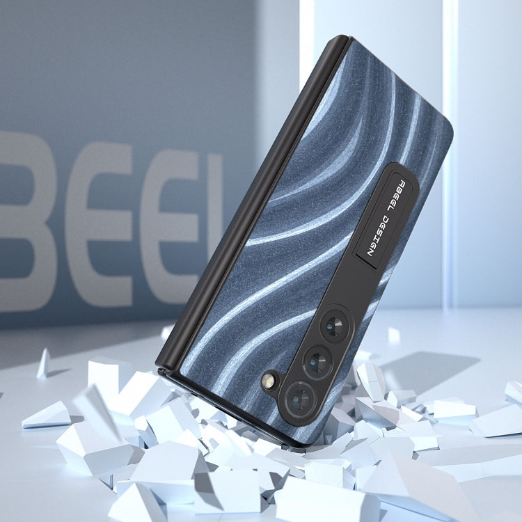 For Samsung Galaxy Z Fold5 ABEEL Integrated Galactic Pattern Protective Phone Case with Holder(Blue)