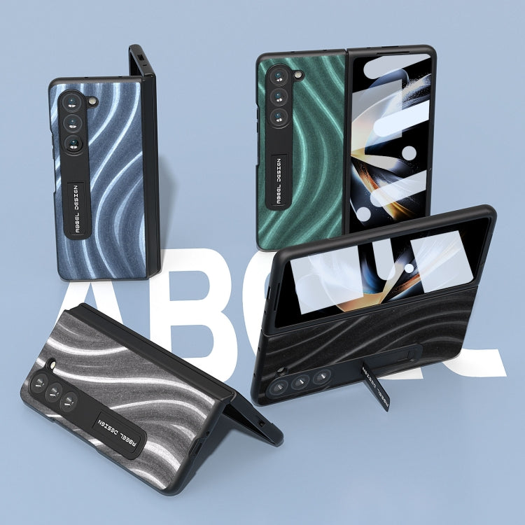 For Samsung Galaxy Z Fold5 ABEEL Integrated Galactic Pattern Protective Phone Case with Holder(Blue)