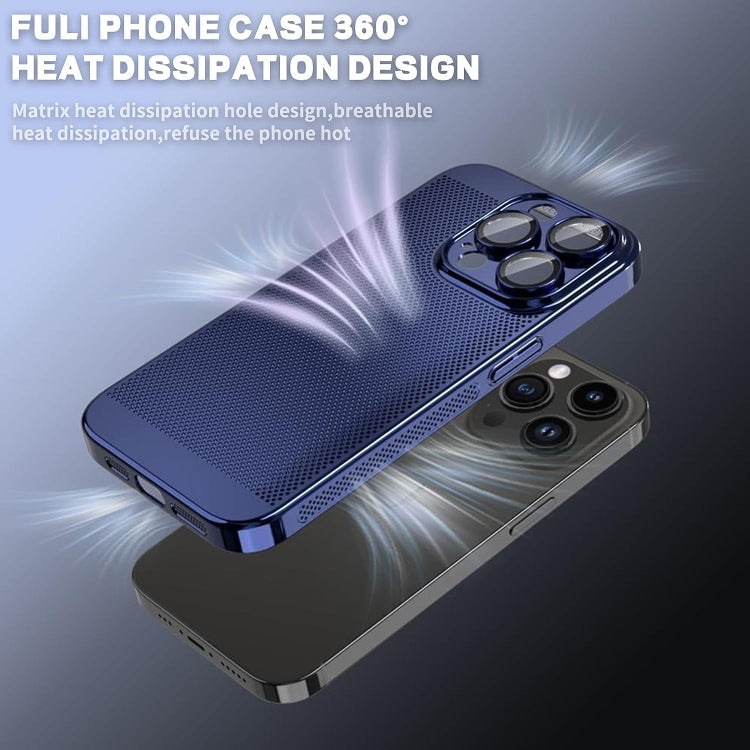 For iPhone 15 Pro Max Fine Mesh Cooling Phone Case(Gold)