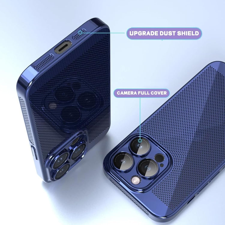 For iPhone 15 Pro Max Fine Mesh Cooling Phone Case(Gold)