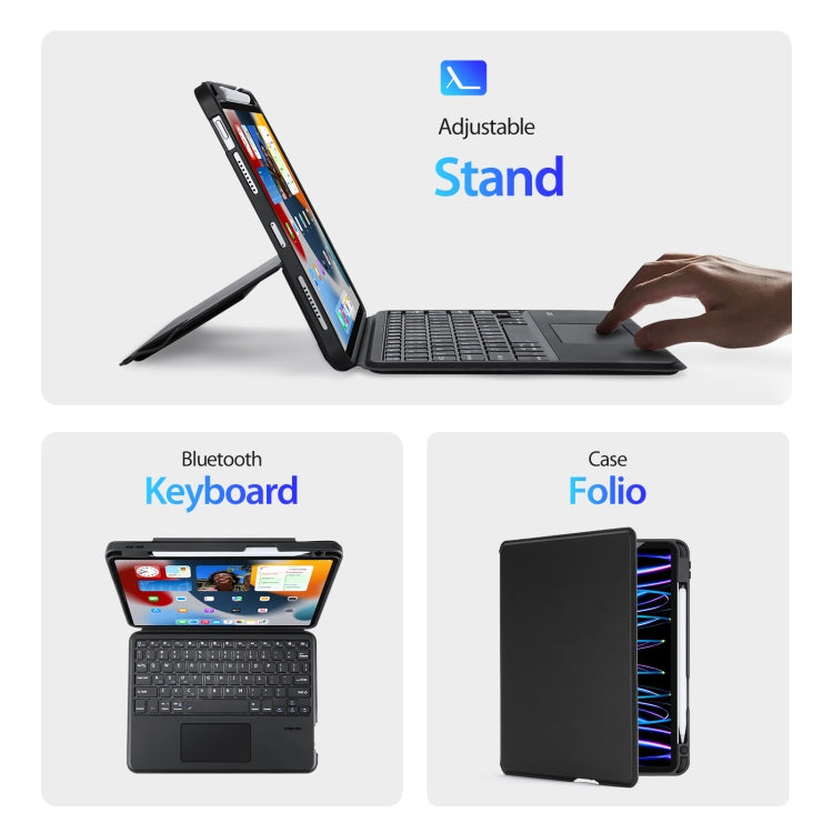 For iPad Air 11 2024 / 4&5 / iPad Pro 11 2022 DUX DUCIS DK Series Magnetic Wireless Bluetooth Keyboard Tablet Case(Black)
