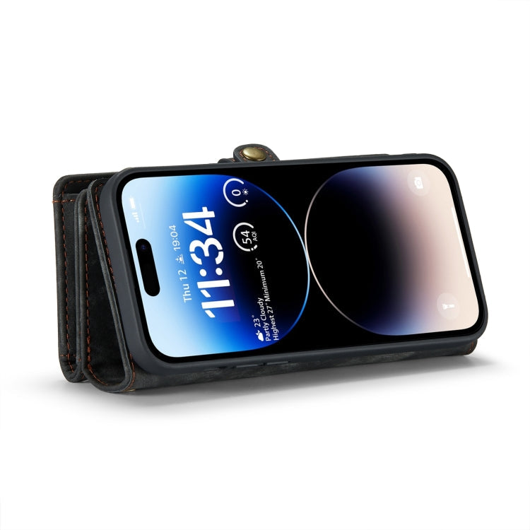 For iPhone 15 Pro Max CaseMe 008 Detachable Multifunctional Leather Phone Case(Black)