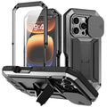 R-JUST Sliding Camera IP54 Life Waterproof Holder Phone Case, For iPhone 16 Pro, For iPhone 16 Plus, For iPhone 16, For iPhone 15 Pro Max, For iPhone 15 Pro, For iPhone 15 Plus