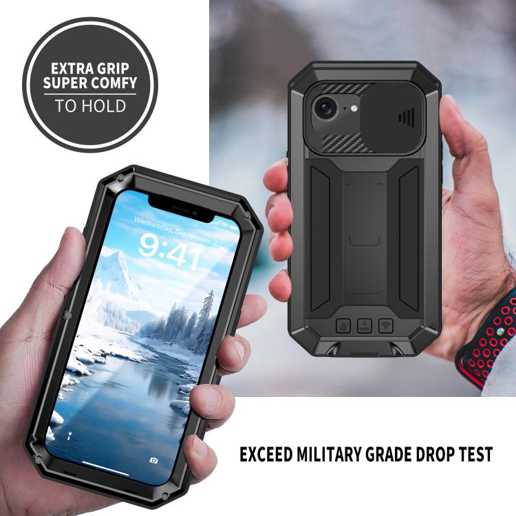 R-JUST Sliding Camera IP54 Life Waterproof Holder Phone Case, For iPhone 17e / 16e, For iPhone 17 Pro Max, For iPhone 17 Pro, For iPhone 17, For iPhone Air, For iPhone 16 Pro Max