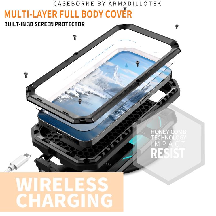 R-JUST Sliding Camera IP54 Life Waterproof Holder Phone Case, For iPhone 17e / 16e, For iPhone 17 Pro Max, For iPhone 17 Pro, For iPhone 17, For iPhone Air, For iPhone 16 Pro Max