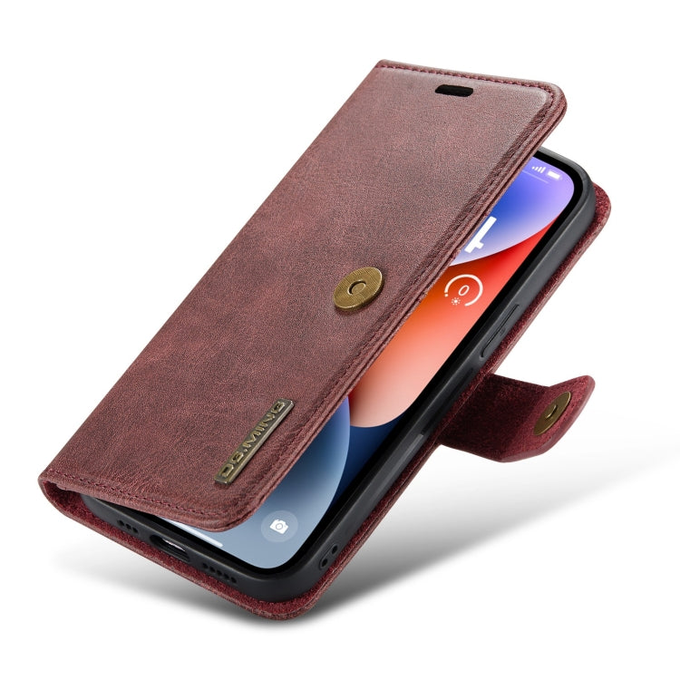 DG.MING Crazy Horse Texture Detachable Magnetic Leather Phone Case, For iPhone 15