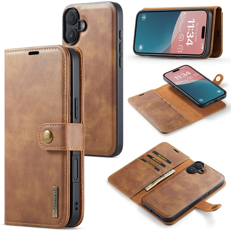 DG.MING Crazy Horse Texture Detachable Magnetic Leather Phone Case, For iPhone Air, For iPhone 16 Pro Max, For iPhone 16 Pro, For iPhone 16 Plus