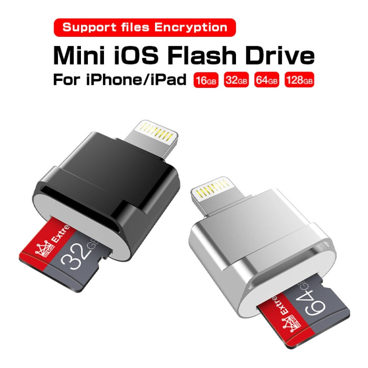 MicroDrive 8pin To TF Card Adapter Mini iPhone & iPad TF Card Reader (Silver)