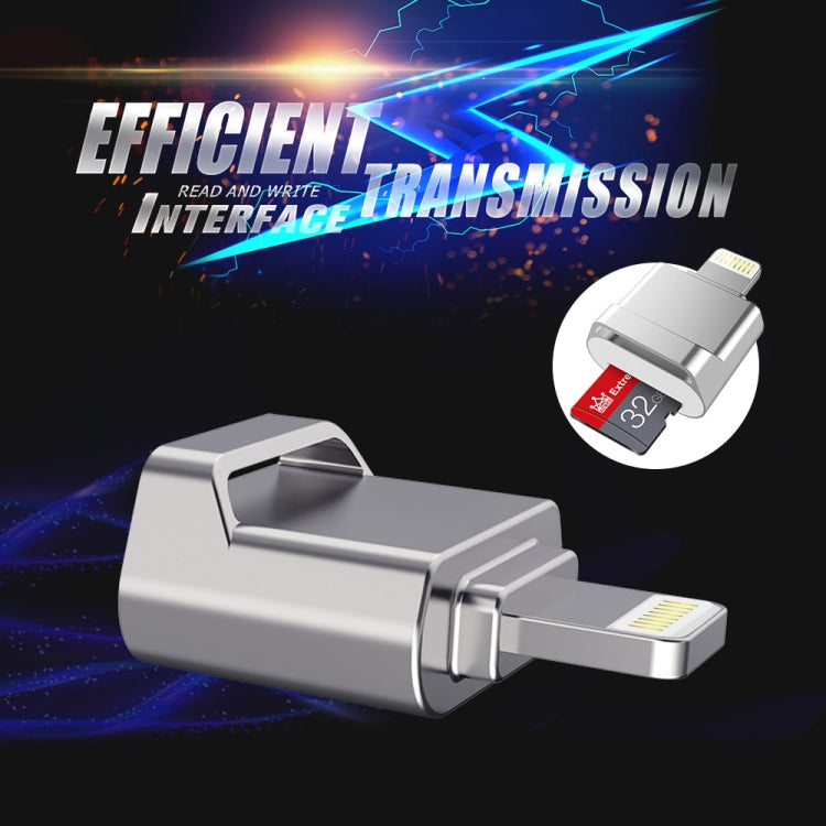 MicroDrive 8pin To TF Card Adapter Mini iPhone & iPad TF Card Reader (Silver)