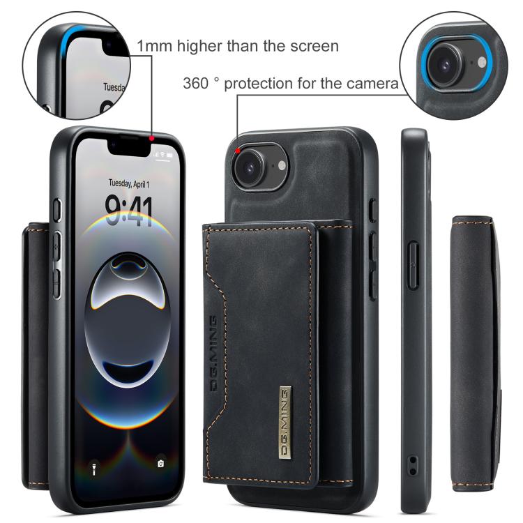 DG.MING M2 Series 3-Fold Card Bag Wallet Leather Phone Case, For iPhone 17e / 16e, For iPhone 17 Pro Max, For iPhone 17 Pro, For iPhone 17
