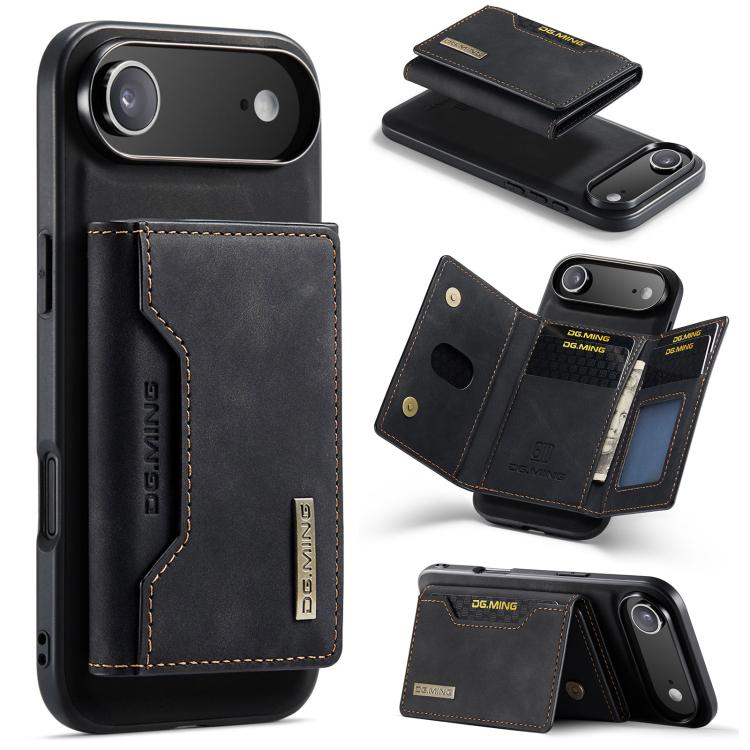 DG.MING M2 Series 3-Fold Card Bag Wallet Leather Phone Case, For iPhone Air, For iPhone 16 Pro Max, For iPhone 16 Pro, For iPhone 16 Plus