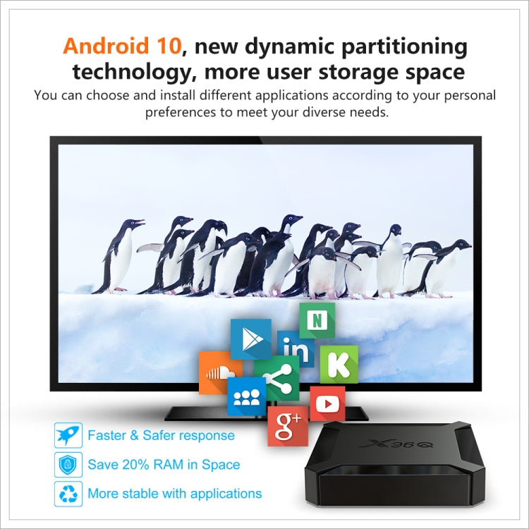 X96Q HD 4K Smart TV Box: Android 10.0, Allwinner H313 Quad-Core, 1GB RAM, 8GB Storage, HDMI, RJ45, AV, USB x2