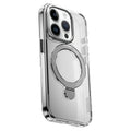 For iPhone 15 Pro Max MOMAX Magsafe Metal Holder Clear Phone Case(Transparent Black)