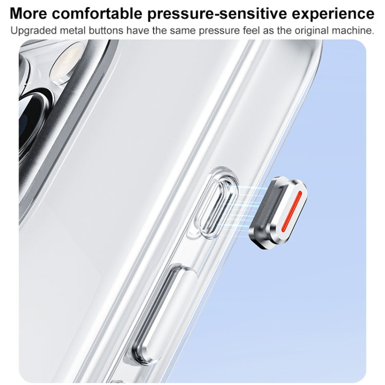 For iPhone 15 Pro Max MOMAX Magsafe Metal Holder Clear Phone Case(Transparent Black)