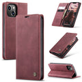 For iPhone 15 CaseMe 013 Multifunctional Horizontal Flip Leather Phone Case(Wine Red)
