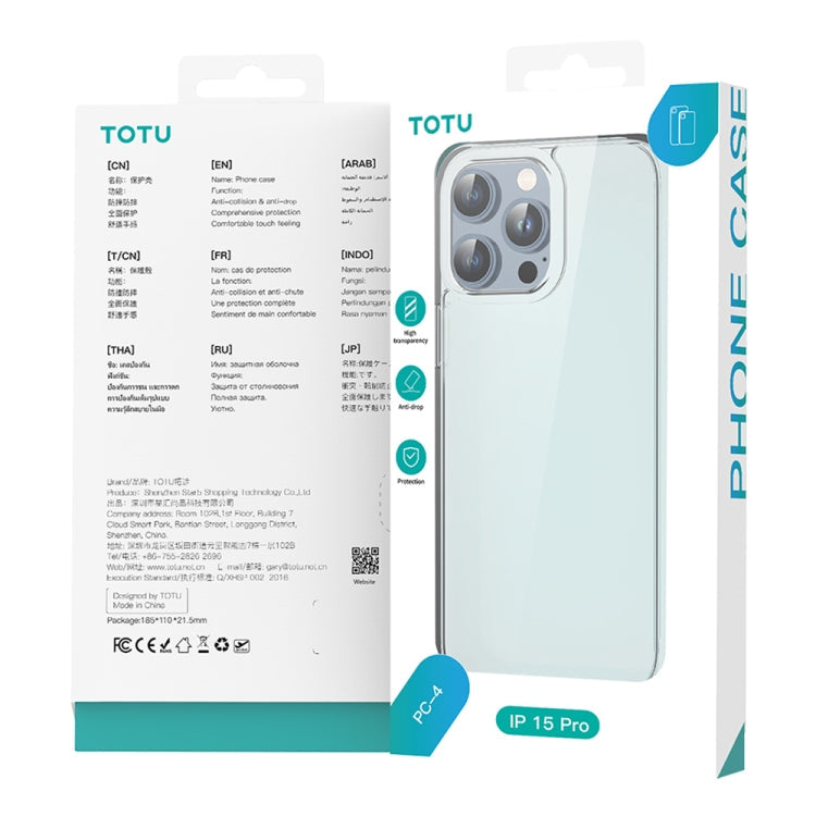 For iPhone 15 Pro Max TOTU PC-04 Crystal Shield Series TPU + PC Phone Case(Transparent)