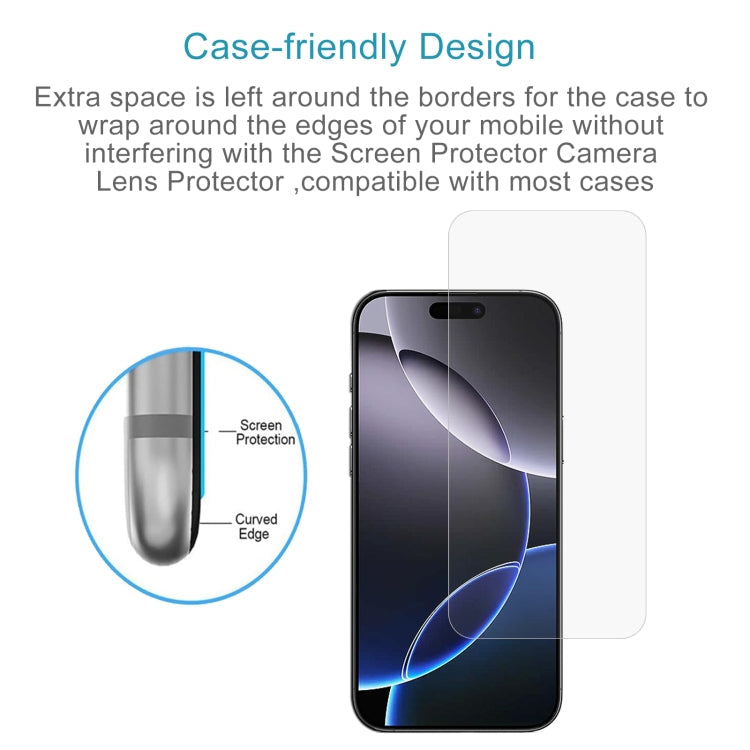 0.26mm 9H 2.5D Tempered Glass Film, For iPhone 16 Pro Max, For iPhone 16 Pro, For iPhone 16 Plus, For iPhone 16, For iPhone 15 Plus / 15 Pro Max, For iPhone 15 / 15 Pro
