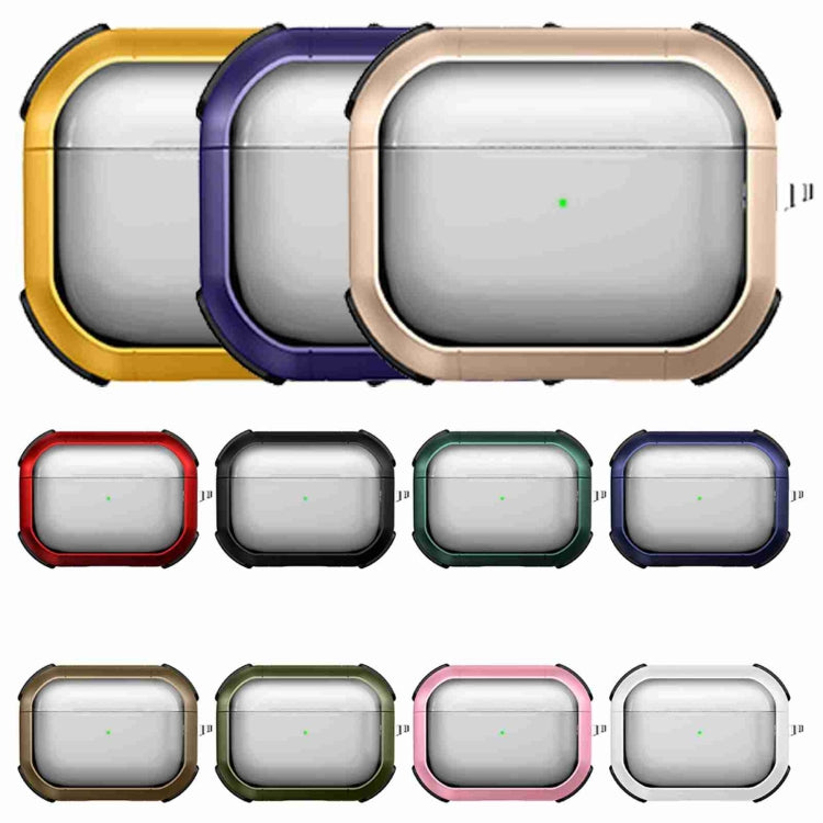 For AirPods Pro Thunder Transparent Armor Wireless Earphones Protective Case(Green)