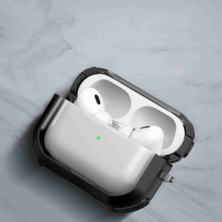 For AirPods Pro Thunder Transparent Armor Wireless Earphones Protective Case(Green)