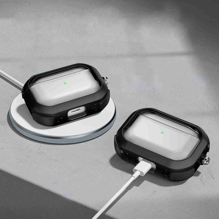For AirPods Pro Thunder Transparent Armor Wireless Earphones Protective Case(Green)