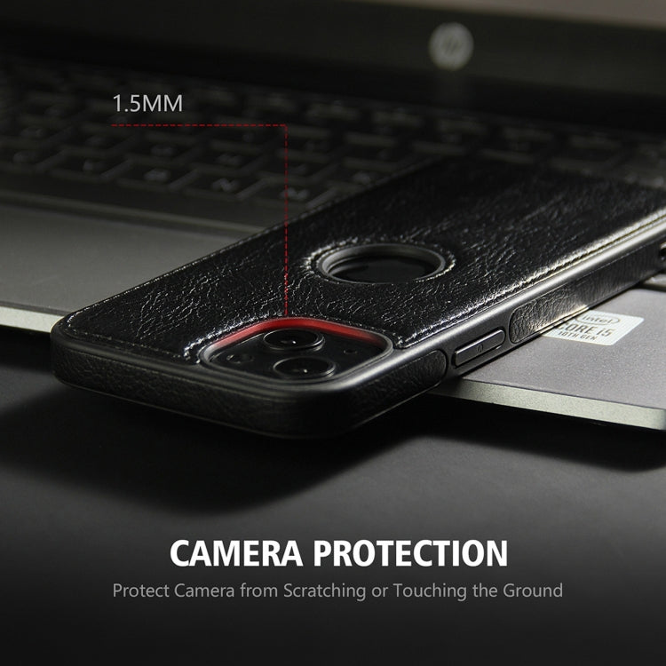 For iPhone 15 Pro Max Leather Texture Stitching Phone Case(Black)