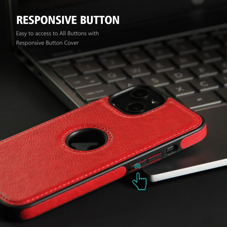 For iPhone 15 Pro Max Leather Texture Stitching Phone Case(Red)