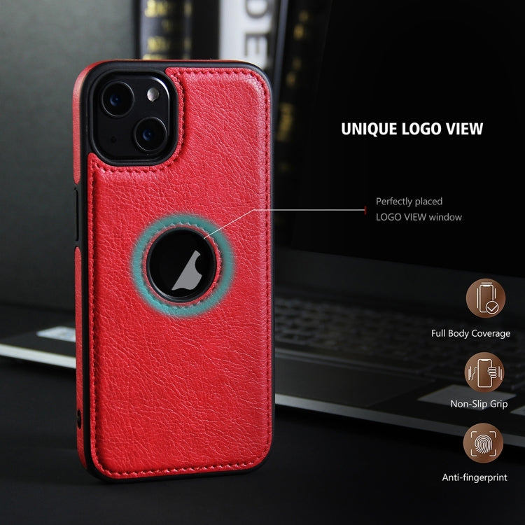 For iPhone 15 Pro Max Leather Texture Stitching Phone Case(Red)