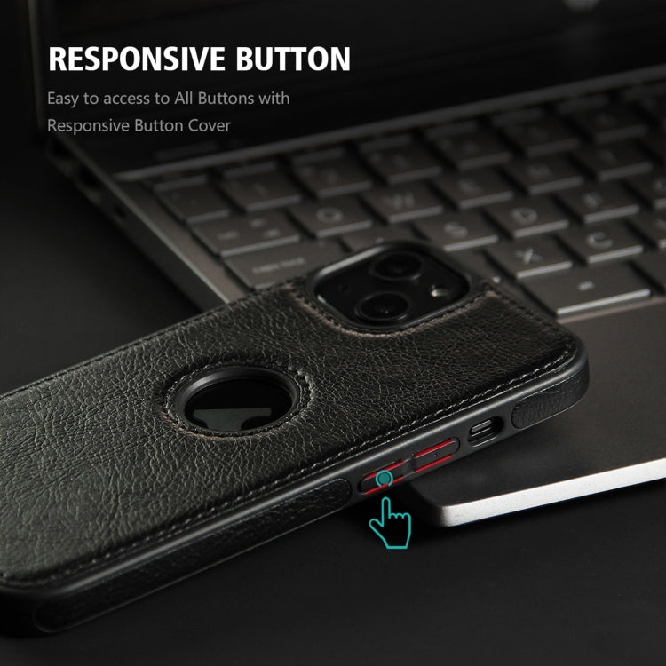 For iPhone 15 Plus Leather Texture Stitching Phone Case(Black)