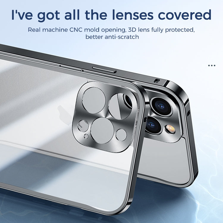 For iPhone 15 Pro Metal Frame Frosted PC Shockproof Phone Case(Silver)