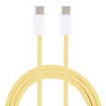 1m USB-C / Type-C to Type-C Macaron Braided Charging Cable(Yellow)