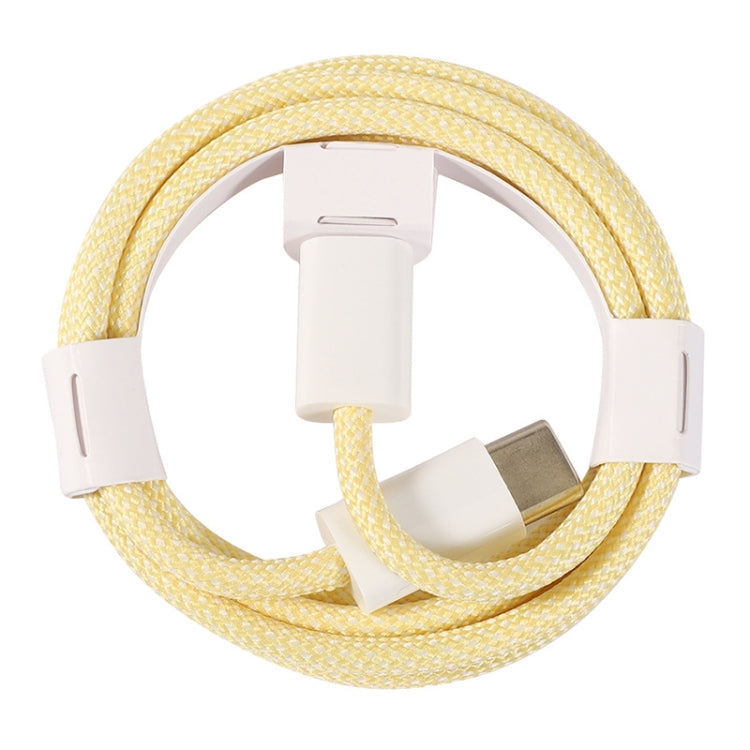1m USB-C / Type-C to Type-C Macaron Braided Charging Cable(Yellow)