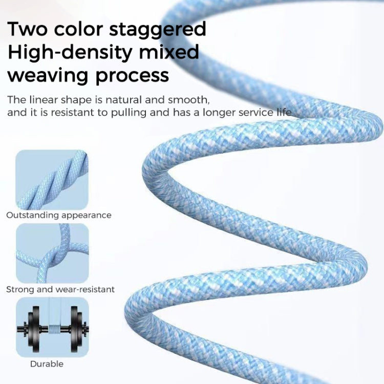 1m USB-C / Type-C to Type-C Macaron Braided Charging Cable(Yellow)