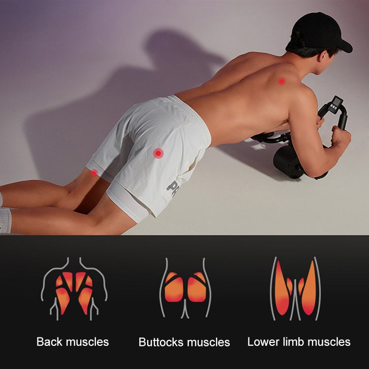 Abdominal Fitness Wheel Planks Support Household Fitness Equipment With LED Display / Timing(Black)