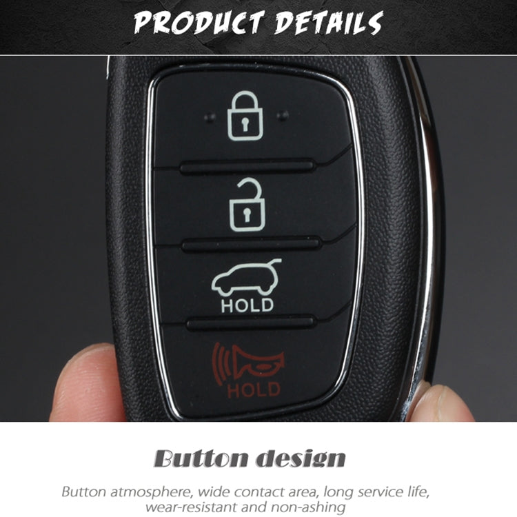 For Hyundai 3-button Folding Car Key Shell with Silver Metal Edge, For Hyundai 3-button
