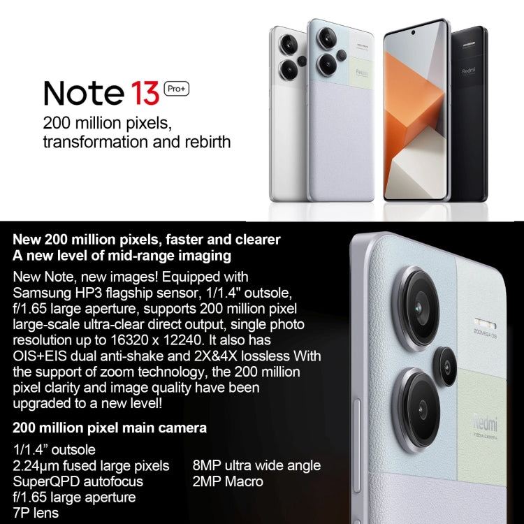 Xiaomi Redmi Note 13 Pro+ 5G, 12GB+256GB,  6.67 inch MIUI 14 Dimensity 7200-Ultra Octa Core 4nm up to 2.8GHz, NFC, Network: 5G(Violet)