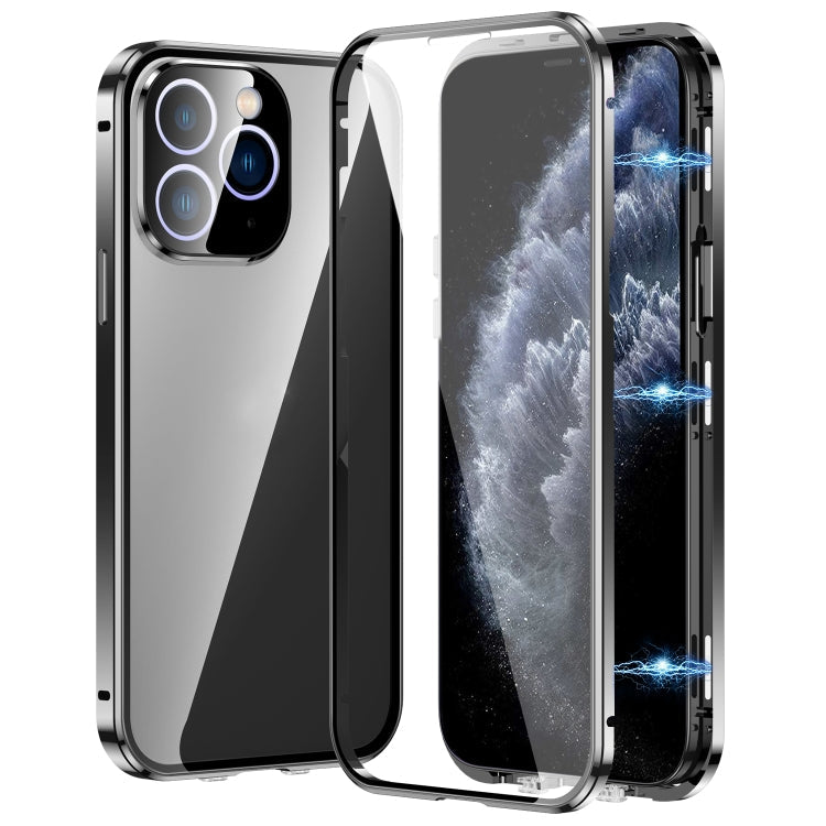 Magnetic Double-buckle HD Tempered Glass Phone Case, For iPhone 11 Pro Max, For iPhone 11, For iPhone 11 Pro