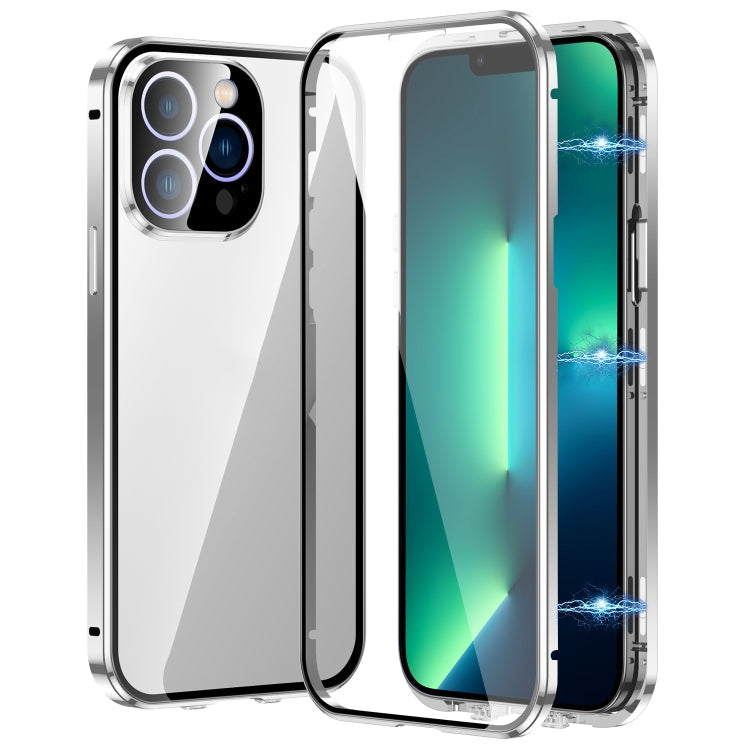 Magnetic Double-buckle HD Tempered Glass Phone Case, For iPhone 15 Plus, For iPhone 15, For iPhone 13 Pro Max, For iPhone 13 Pro
