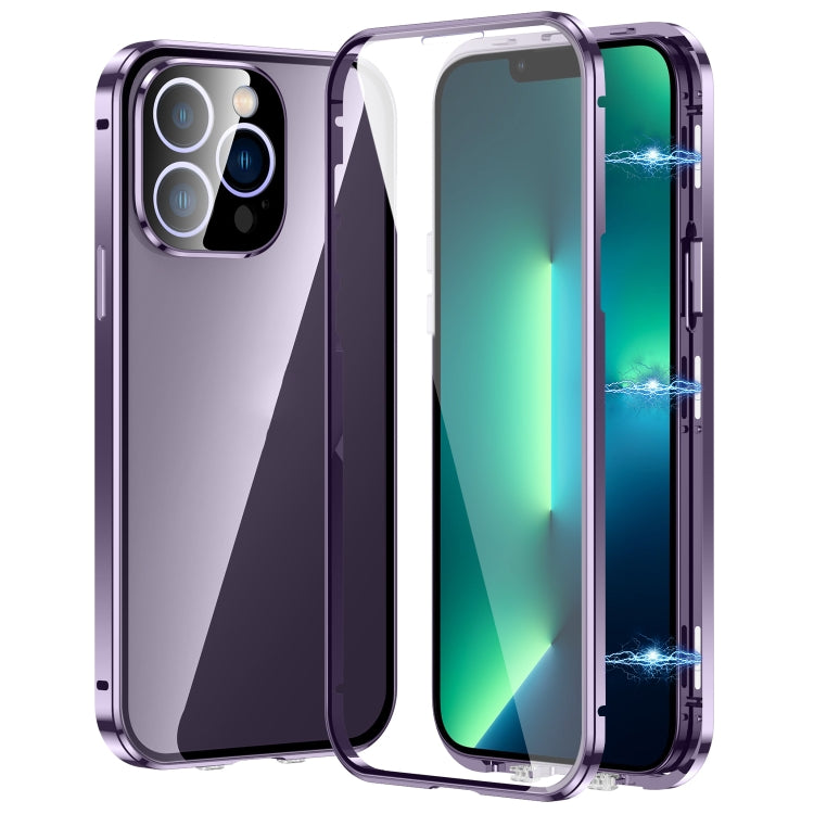 Magnetic Double-buckle HD Tempered Glass Phone Case, For iPhone 15 Plus, For iPhone 15, For iPhone 13 Pro Max, For iPhone 13 Pro