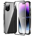 Magnetic Double-buckle HD Tempered Glass Phone Case, For iPhone 16 Plus, For iPhone 16, For iPhone 15 Pro Max, For iPhone 15 Pro