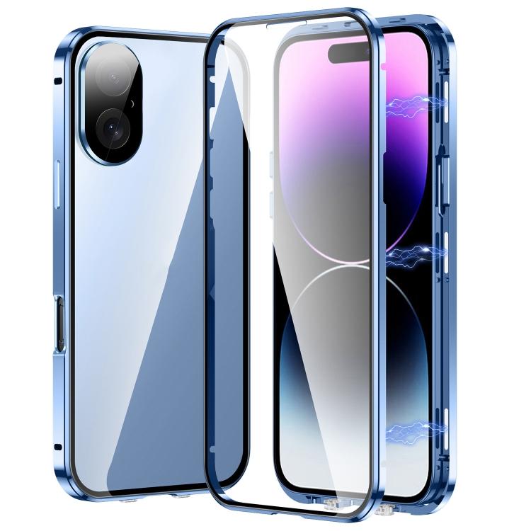 Magnetic Double-buckle HD Tempered Glass Phone Case, For iPhone 17e / 16e, For iPhone 17, For iPhone 16 Pro Max, For iPhone 16 Pro