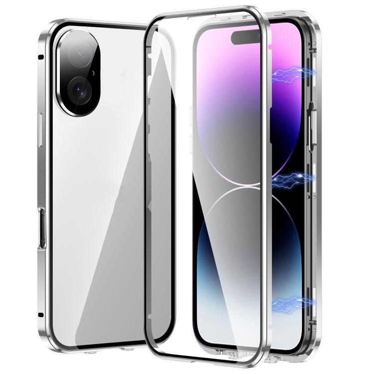 Magnetic Double-buckle HD Tempered Glass Phone Case, For iPhone 17e / 16e, For iPhone 17, For iPhone 16 Pro Max, For iPhone 16 Pro