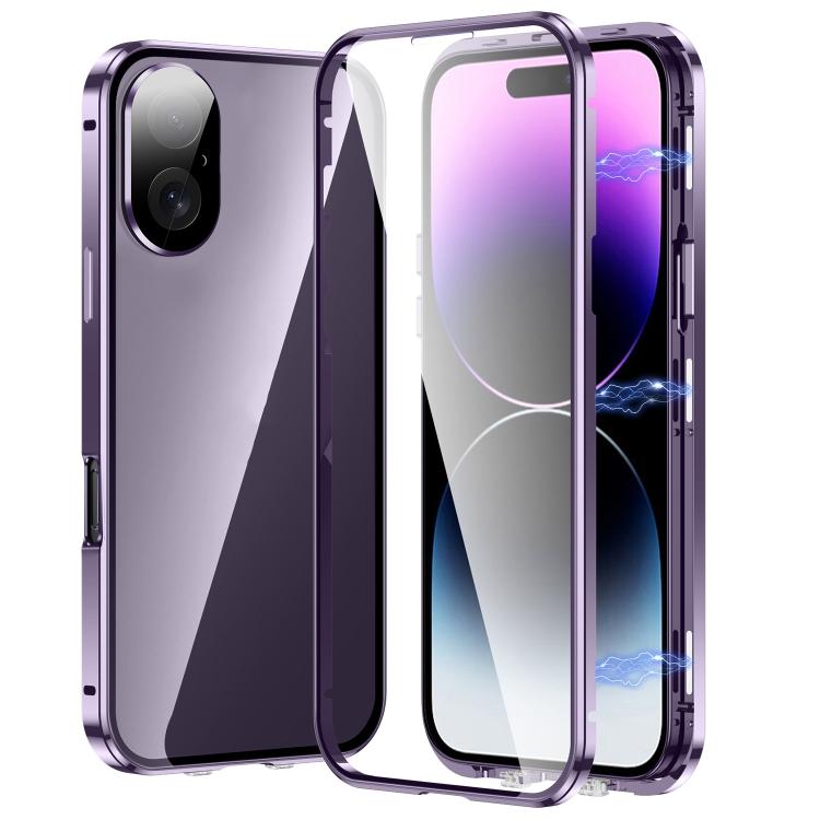 Magnetic Double-buckle HD Tempered Glass Phone Case, For iPhone 17e / 16e, For iPhone 17, For iPhone 16 Pro Max, For iPhone 16 Pro