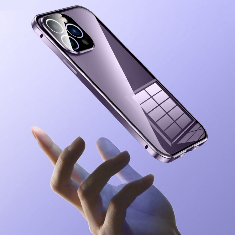 Magnetic Double-buckle HD Tempered Glass Phone Case, For iPhone 16 Plus, For iPhone 16, For iPhone 15 Pro Max, For iPhone 15 Pro