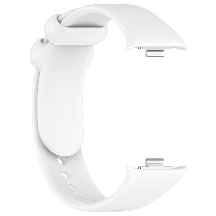 For Xiaomi Mi Band 8 Pro Solid Color Black Buckle Silicone Watch Band(White)