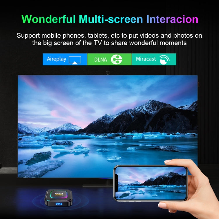 HK1 RBOX K8 8K Android 13.0 Smart TV Box with Remote Control, 4GB+128GB, RK3528 Quad-Core(UK Plug)