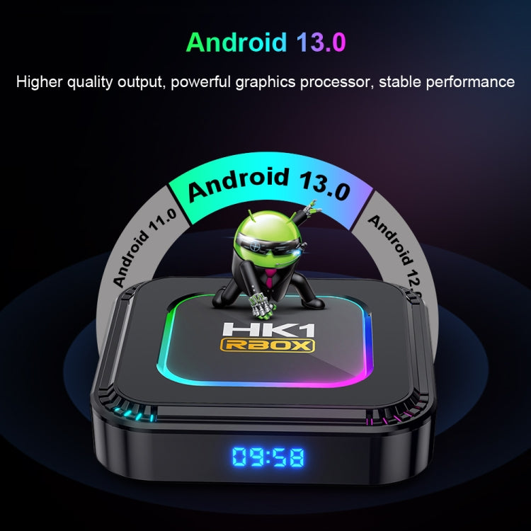 HK1 RBOX K8 8K Android 13.0 Smart TV Box with Remote Control, RK3528 Quad-Core, 2GB+16GB, 4GB+32GB, 4GB+64GB, 4GB+128GB