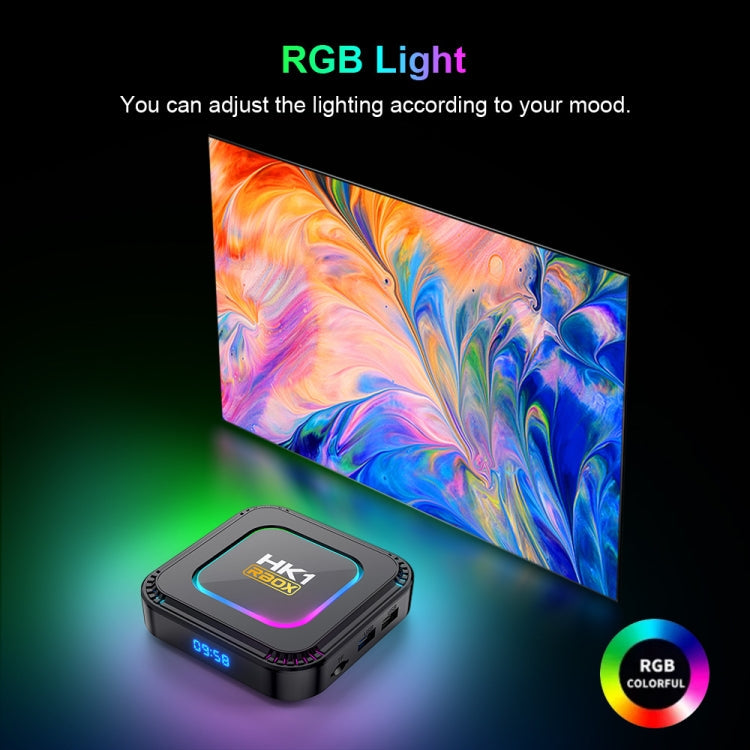 HK1 RBOX K8 8K Android 13.0 Smart TV Box with Remote Control, 4GB+128GB, RK3528 Quad-Core(UK Plug)
